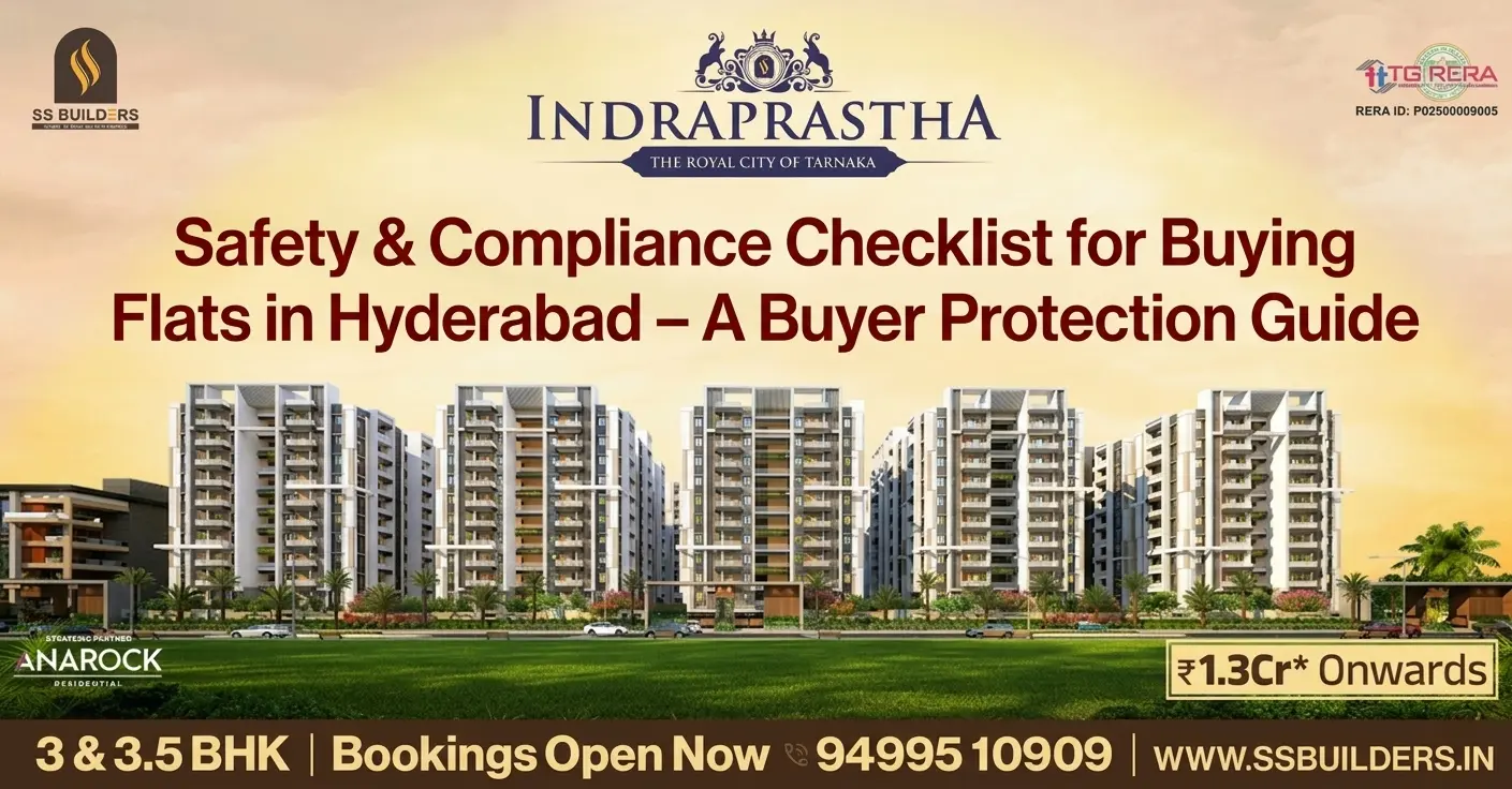 SS Builders Indraprastha secured & Biggest gated community flats in Tarnaka, Hyderabad