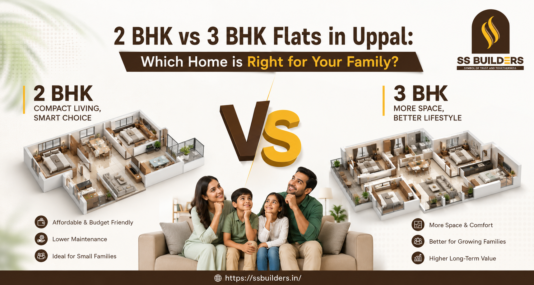 2 BHK vs 3 BHK Flats in Uppal