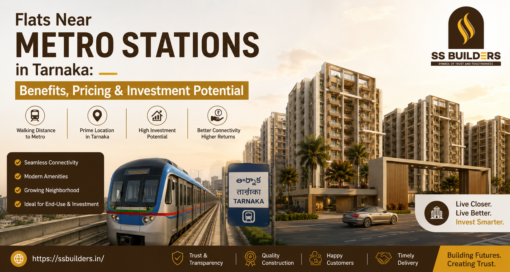 Flats for Sale Near Tarnaka Metro Station | SS Builders